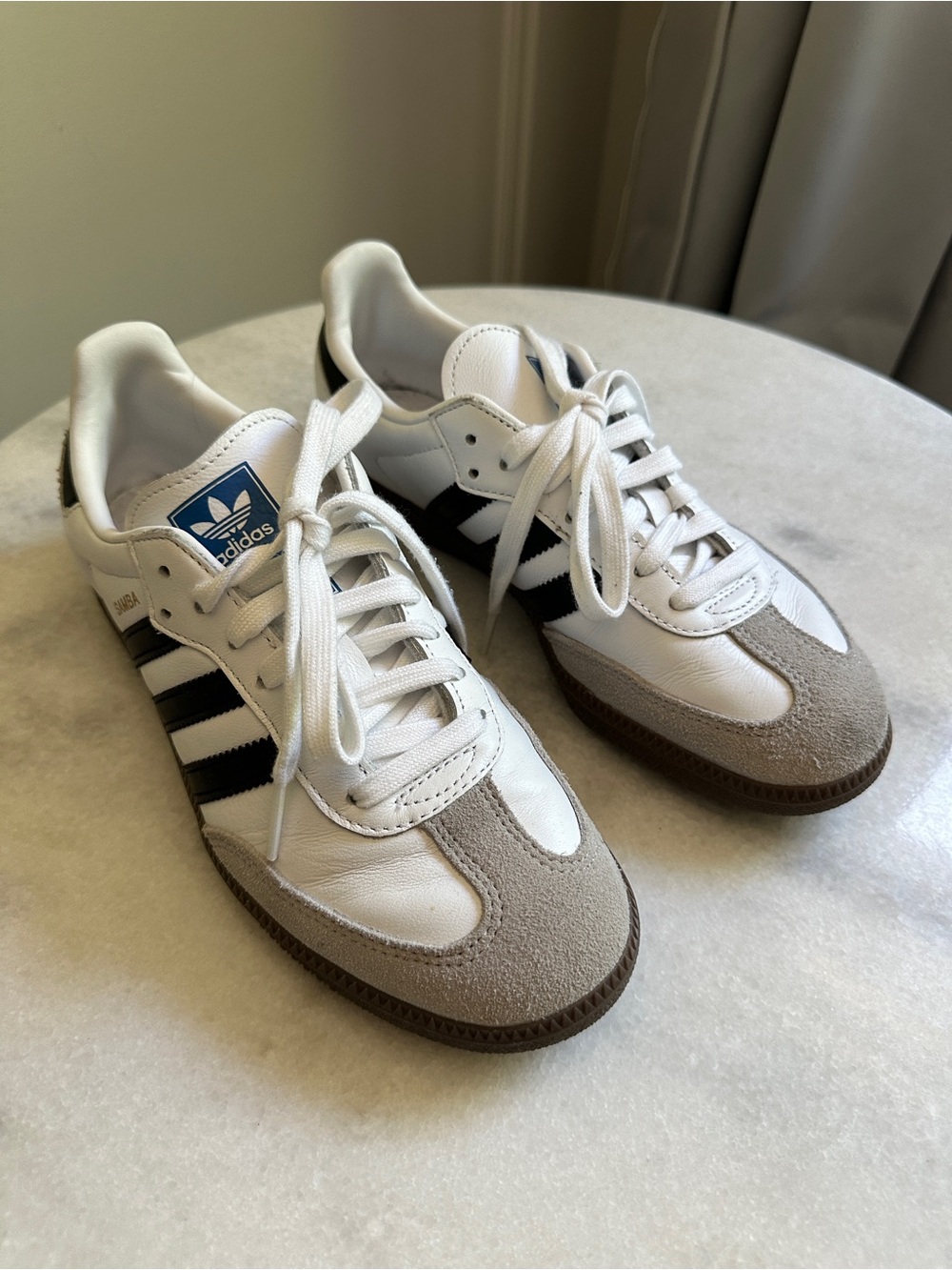 adidas Samba White Suede Toe Sneakers male size 6